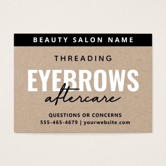 Premium - Luxe Eyebrow Threading Aftercare Visitekaartje (Voorkant)