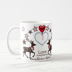 Premium Luxe Rendier Sneeuwvlok Liefde in Elke Koffiemok