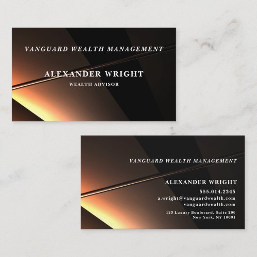 Premium Luxurious Black Gold-type2 Visitekaartje (Voorkant / Achterkant)