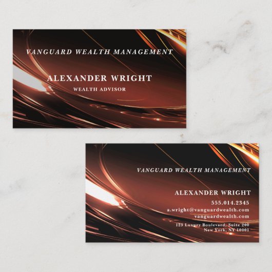 Premium Luxurious Black Gold-type3 Visitekaartje (Voorkant / Achterkant)