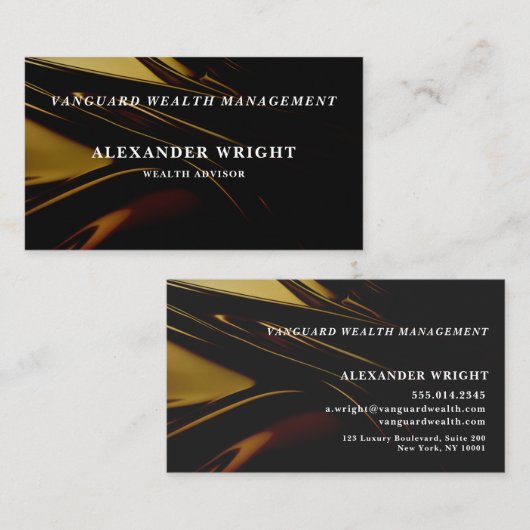 Premium Luxurious Black Gold Visitekaartje (Voorkant / Achterkant)