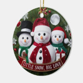 Premium Luxury Snowman Family Christmas Wreath  Keramisch Ornament (Links)