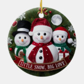 Premium Luxury Snowman Family Christmas Wreath  Keramisch Ornament (Achterkant)