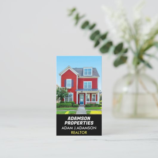 Premium makelaar (QR code foto) makelaar Visitekaartje (Staand voorkant)