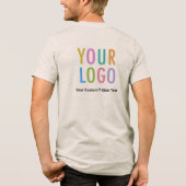 Premium Mannen Beige T-Shirt Custom Business Logo (Achterkant)
