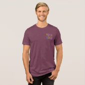 Premium Mannen T-Shirt Custom Logo Bourgogne Maroo (Voorkant volledig)