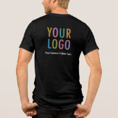 Premium Mannen's Black T-Shirt Custom Company Logo (Achterkant)