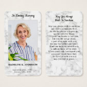 Premium Marble Photo Sympathie Memorial Prayer Kaa Visitekaartje (Voorkant /achterkant)