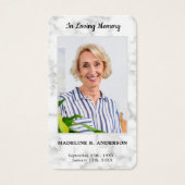 Premium Marble Photo Sympathie Memorial Prayer Kaa Visitekaartje (Voorkant)