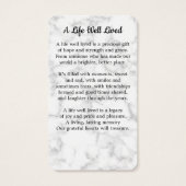 Premium marmer Memorial Foto Funeral Prayer Kaart (Achterkant)