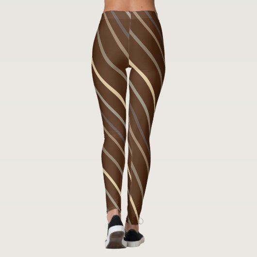 Premium-melkchocolade striped snoepriet leggings (Achterkant)