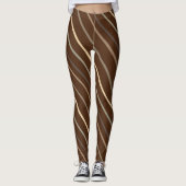 Premium-melkchocolade striped snoepriet leggings (Voorkant)