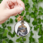 "Premium metalen sleutelhanger – Slank, duurzaam e (Hand)