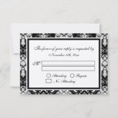 Premium - Metallic Silver Damask RSVP-kaarten RSVP Kaartje (Achterkant)