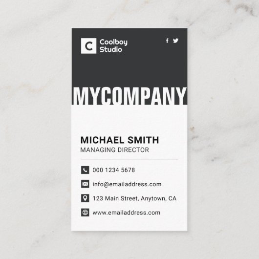Premium Minimalist & Modern Professional Visitekaartje (Achterkant)