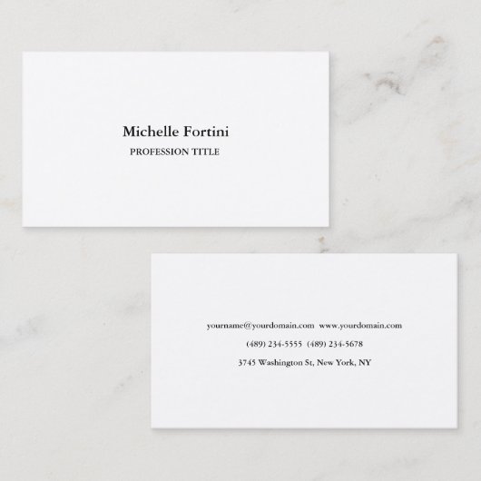 Premium - minimalistisch laagje zijde visitekaartje (Voorkant / Achterkant)