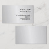 Premium - minimalistisch minimalistisch zilver gri visitekaartje (Voorkant / Achterkant)
