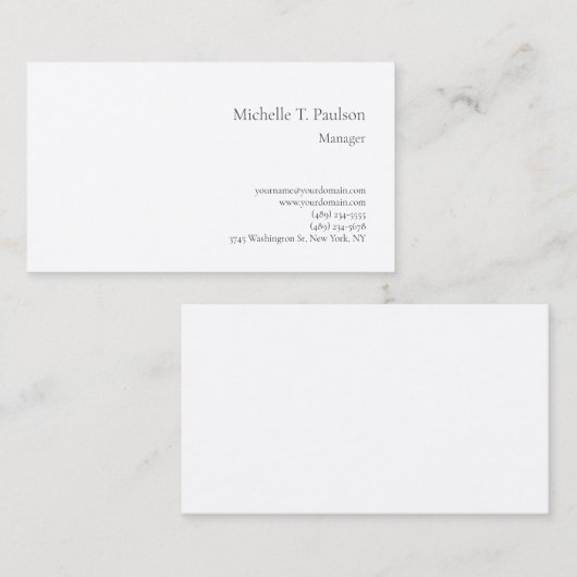 Premium - minimalistisch modern laagje zijde visitekaartje (Voorkant / Achterkant)