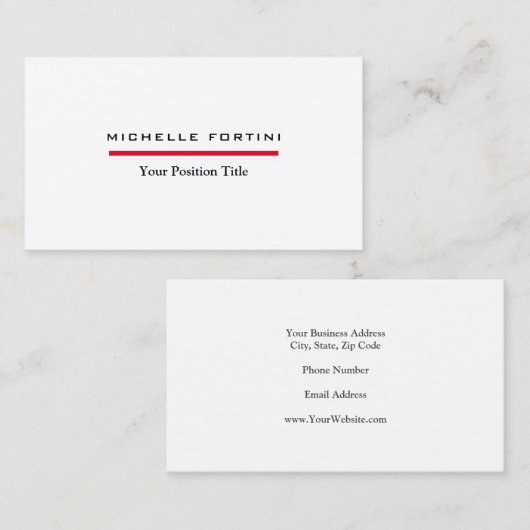 Premium - minimalistisch vak voor zijde visitekaartje (Voorkant / Achterkant)