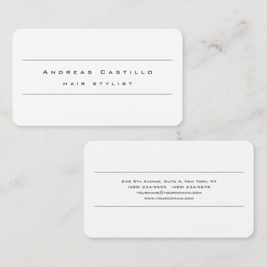 Premium - minimalistische professionele haarlijst  visitekaartje (Voorkant / Achterkant)