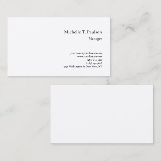 Premium - minimalistische zijde - modern visitekaartje (Voorkant / Achterkant)