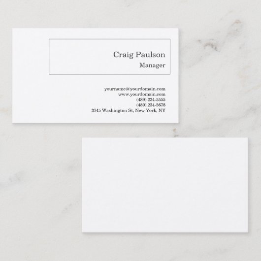 Premium - minimalistische zijde - modern visitekaartje (Voorkant / Achterkant)