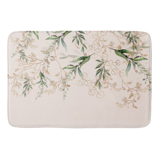 Premium modern boho Eucalyptus Light Blush Pink Badmat (Voorkant)