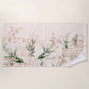 Premium modern boho Eucalyptus Light Blush Pink Strandlaken