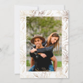 Premium Modern Hand Drawn Florals Wedding Photo Save The Date (Achterkant)