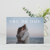 Premium modern TRENDY-tekstfotoONTWERPER Save the Date (Staand voorkant)
