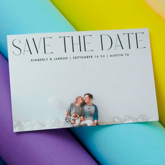 Premium modern TRENDY-tekstfotoONTWERPER Save The Date