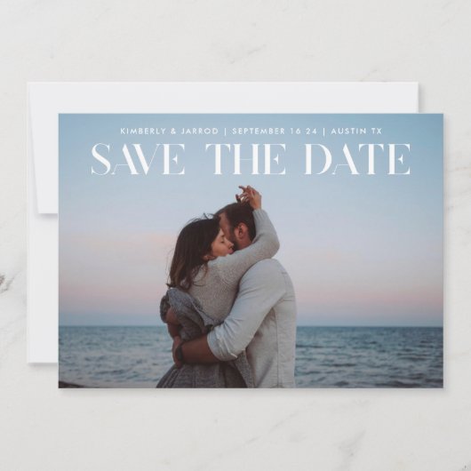 Premium modern TRENDY-tekstfotoONTWERPER Save the Save The Date (Voorkant)