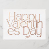 PREMIUM MODERN VALENTIJNSDAG BLUSH GIRLY PINK FOLIE FEESTDAGENKAART (Voorkant)