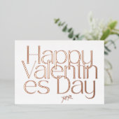 PREMIUM MODERN VALENTIJNSDAG BLUSH GIRLY PINK FOLIE FEESTDAGENKAART (Staand Voorkant)