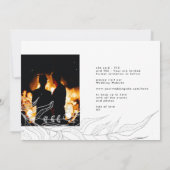 Premium | Modern White Forever Photo Gold Floral Save The Date (Achterkant)