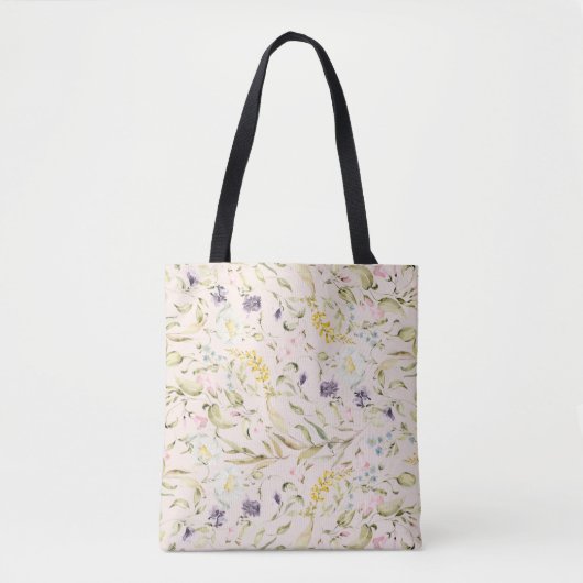 Premium - Moderne Lente wilde bloemen Tote Bag (Voorkant)