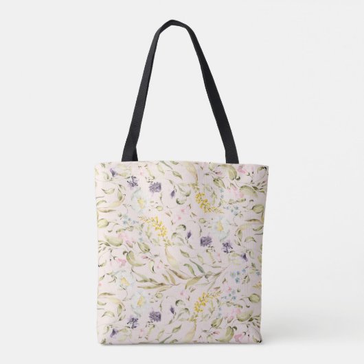 Premium - Moderne Lente wilde bloemen Tote Bag (Achterkant)
