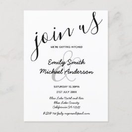 Premium moderne zwarte bruiloft briefkaart