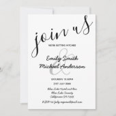 Premium moderne zwarte bruiloft kaart (Voorkant)