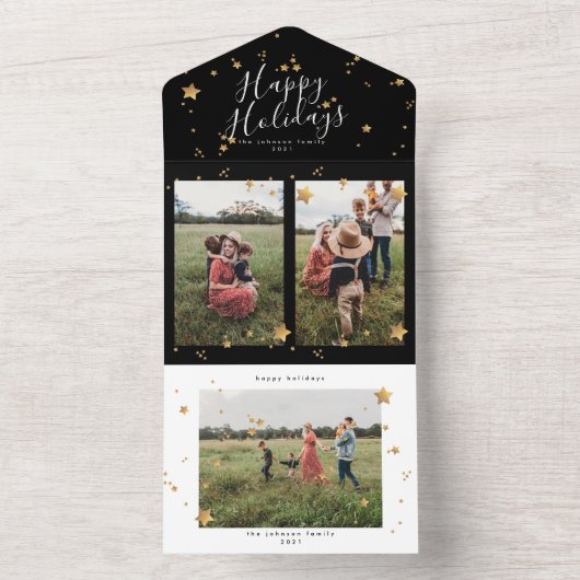 Premium Multi-Sterrennacht Kerstmis All In One Uitnodiging (Binnen)