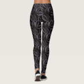 Premium Naadloos Bladpatroon met Gedetailleerde Ad Leggings (Achterkant)