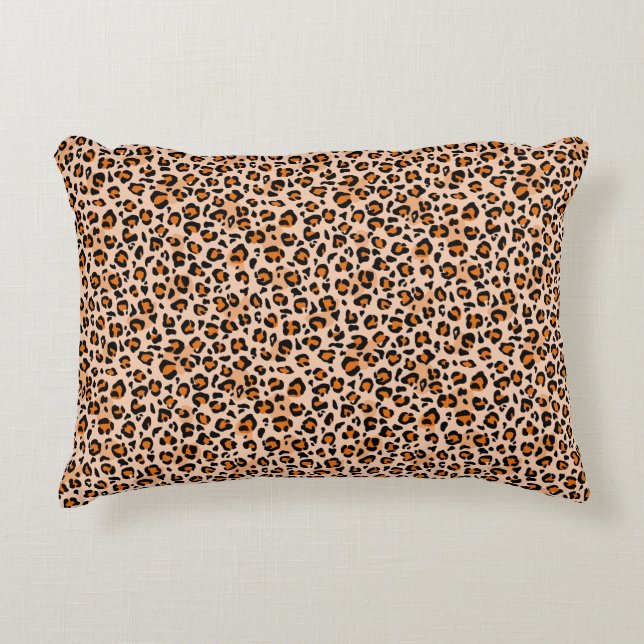 Premium Naadloze Wild Safari Cat Animal Print Accent Kussen (Voorkant)