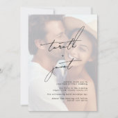 Premium NAMEN Stijlvolle zwart-wit foto bruiloft Kaart (Voorkant)