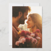 Premium NAMEN Stijlvolle zwart-wit foto bruiloft Kaart (Achterkant)