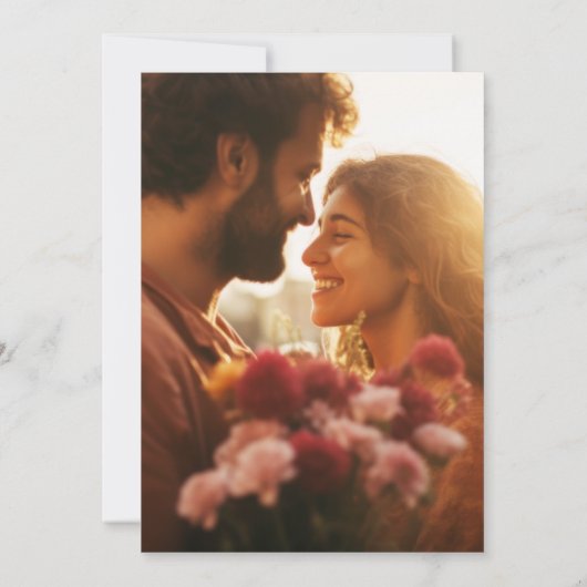 Premium NAMEN Stijlvolle zwart-wit foto bruiloft Kaart (Achterkant)