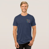 Premium Navy Blauw T-shirt Custom Logo Unisex (Voorkant volledig)