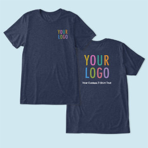 Premium Navy Blauw T-shirt Custom Logo Unisex