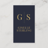 Premium Navy Goud QR Code Zakelijk Visitekaartje (Voorkant)