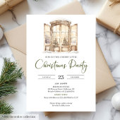 Premium Neutral Moss Green Taupe Christmas Party Kaart