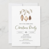 Premium Neutral Olive Light Brown Christmas Party Kaart (Voorkant)